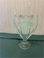 Tiffin Glass Gilted Double Handled Vase-UV Reactie