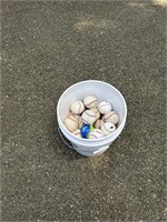 Bucket of baseballs