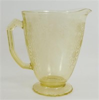 * Depression Glass Yellow Footed Water Pitcher -