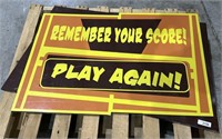 Play Again Score Advertising Sign Prop.