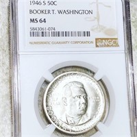 1946-S Booker T. Half Dollar NGC - MS64