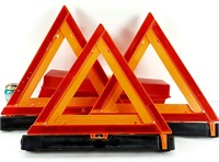 3x Triangle orange réflectif de sécurité routière