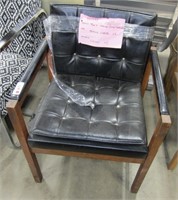 Vintage Leather & Wood Arm Chair