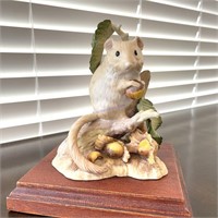 Vintage Cybis Porcelain Mouse w/ Wood Base