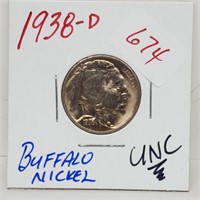 1938-D UNC Buffalo Nickel 5 Cents