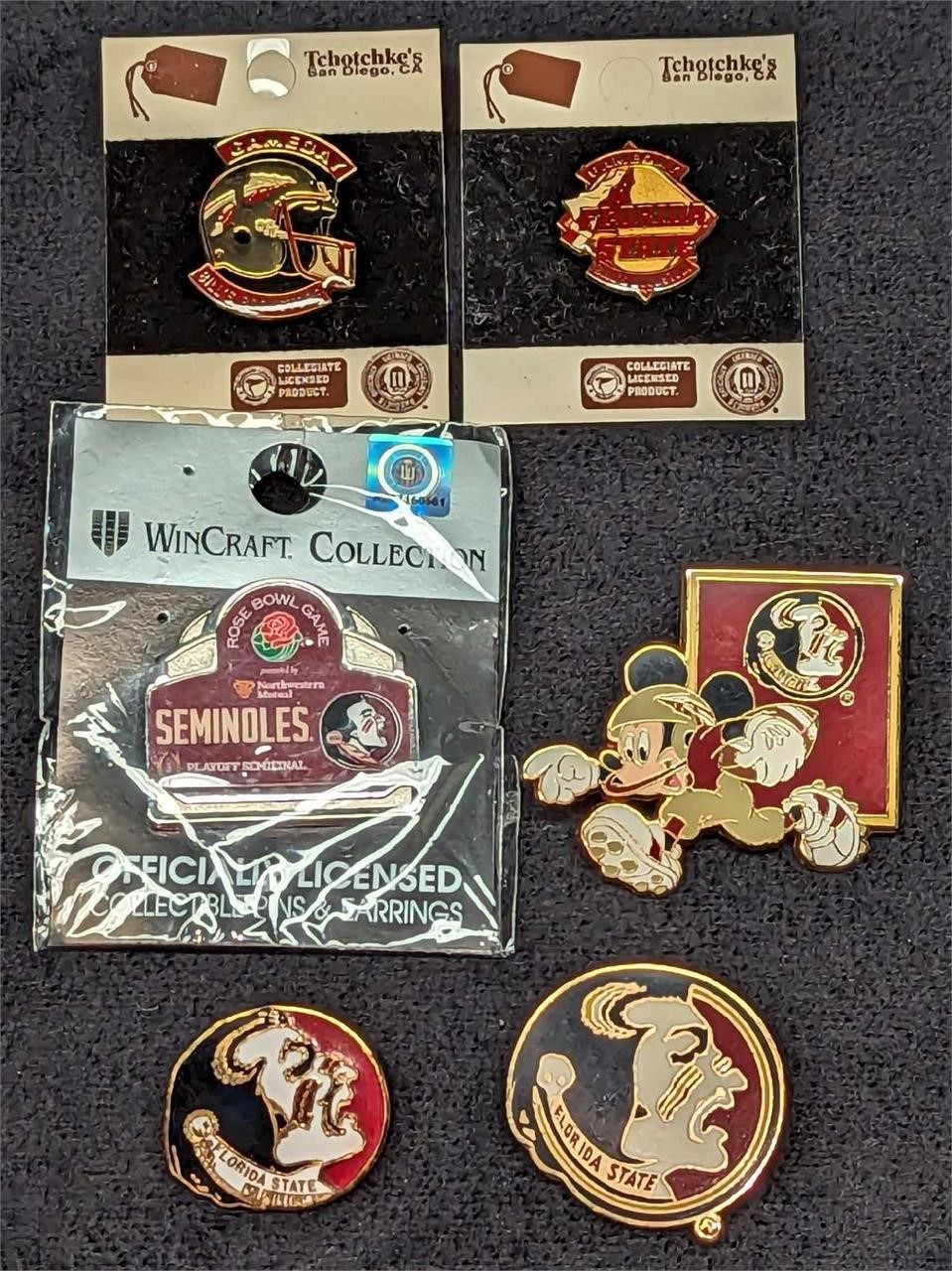 6 FSU Seminoles Football Pins F18