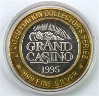 0.6oz .999 Silver Casino Token, 1995 Grand Cas.