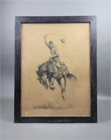 Remington, "A Running Bucker," 1859, Photogravure.