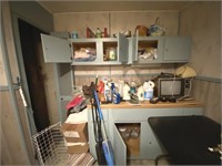 Cleaning supplies & Laundry Room Cabinet contents
