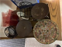 Mosaic plate, candle holders and more