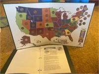 50 State Quarters Map w/ Info Binder