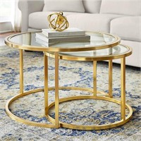 Cheval 2-Piece 30 in. Gold/Glass Medium Round Glas