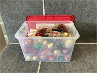 Christmas Ornaments in Tote Box