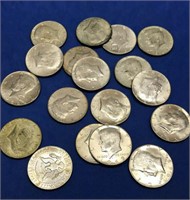 (18) 40% Silver Kennedy Half Dollars