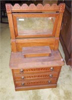 Antique Childs Oak stenciled three drawer