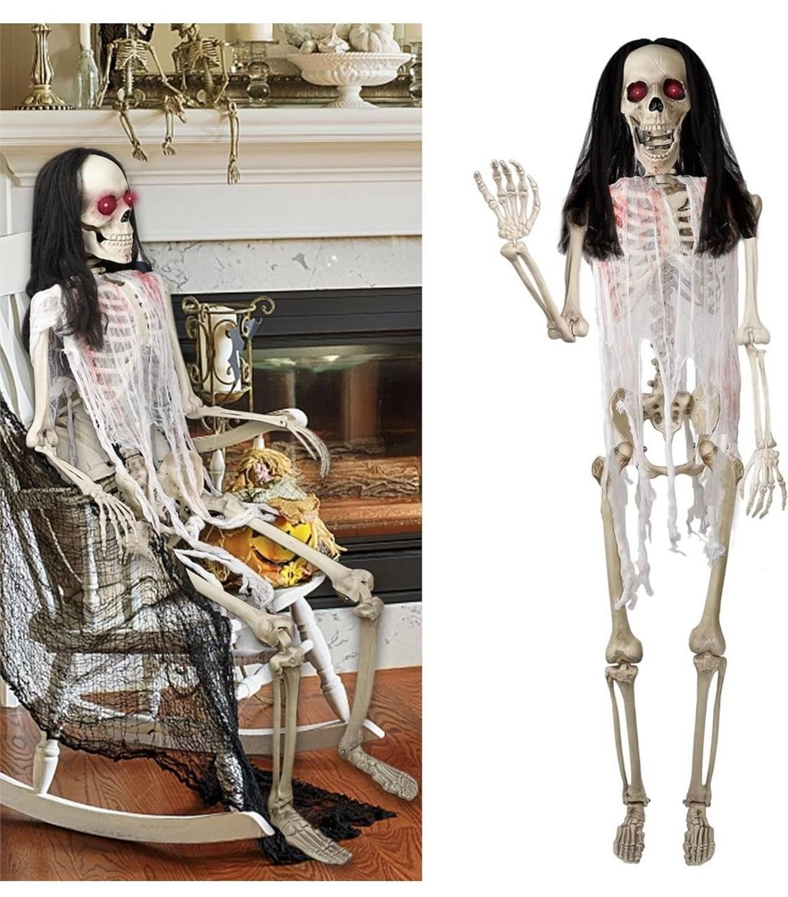 DR.DUDU Halloween Skeleton 5.4 Ft Full Body