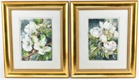 Two Floral Watercolors Signed Ljurigkull