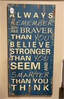 Wood Quote Wall Hanging 24x47-in.