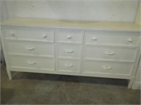 Long 9 Drawer White Dresser