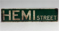 Metal "Hemi Street" Sign about 16" x 4"