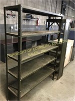 (2) metal shelves and (1) cabinet