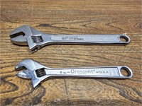 10 in & 8in Cresent Wrenches