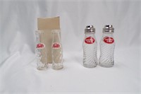 Two Sets of Cola Salt and Pepper Shakers