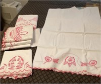 Embroidered pillowcases