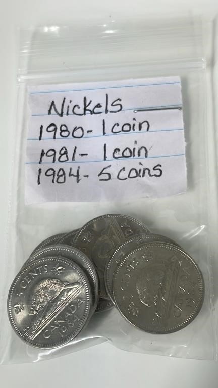 7 1980 to 1984 Canadian Nickels
