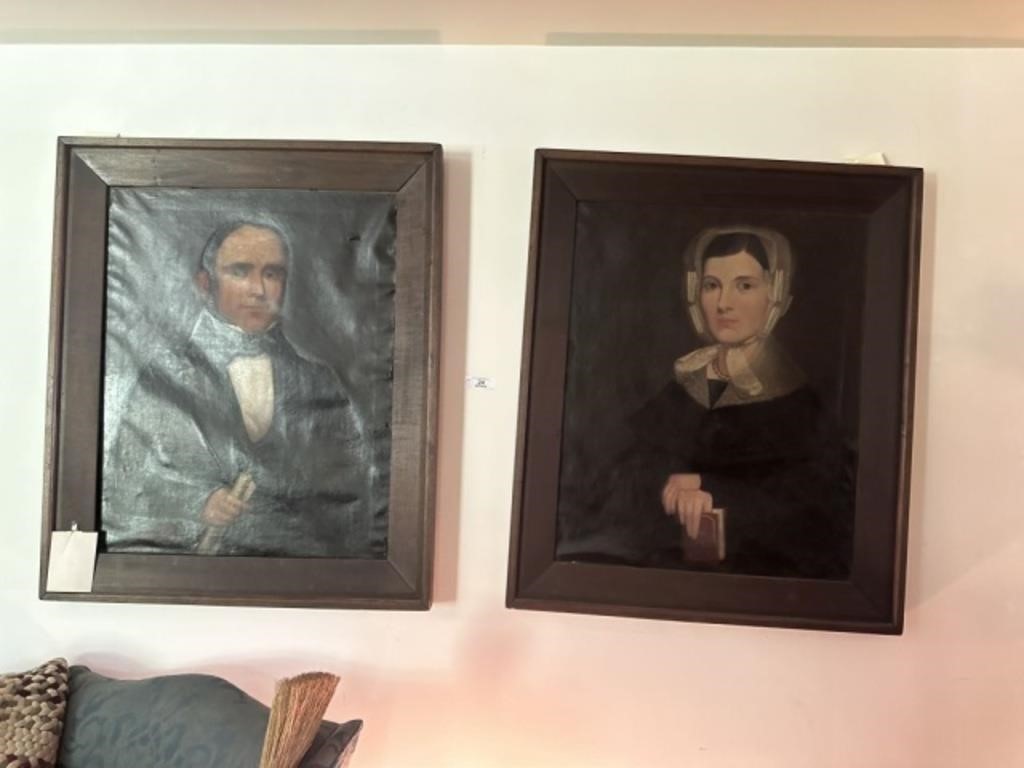 Antique Early American Oil Portraits