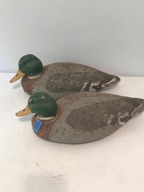 Pair of Mallard Cork Duck Decoys