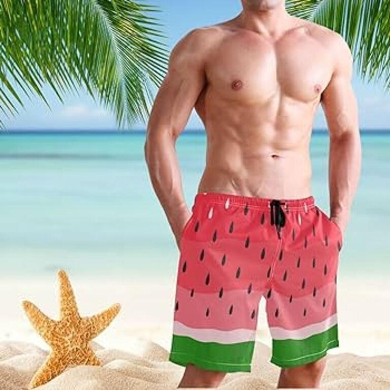 Summer Red Watermelon Green Men's Swim Trunks