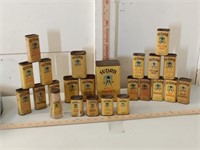 24 Antique Sudan Spice Tins (Cardboard & Tin)