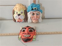 3 Vintage Halloween masks