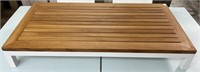 Modern Aluminum Low Coffee Table Teak Style Wood