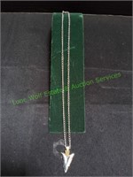 16" Silvertone Necklace w/ Arrowhead Pendant
