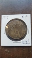 1917 Great Britain Penny coin