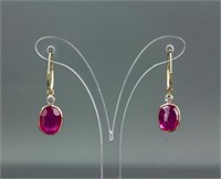 14kt Gold 6ct Ruby&0.24ct Sapphire Earrings $1795