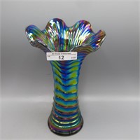 Imp. Ripple vase-9" elec. purple