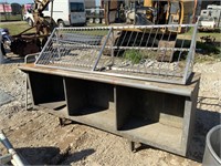 STAINLESS STEEL RACK AND STEEL WORK BENCH