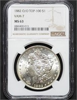 1882-O/O Vam-7 Morgan Silver Dollar NGC MS63