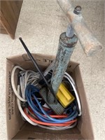 Box of extension cords, power bar, Flashlight, etc