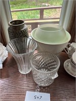 MISC. VASES, BOWL (RED WING AND MORE)