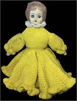 Porcelain Doll with Crocheted Dress