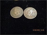 2 Indian Head Pennies-1900