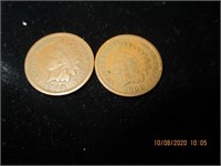 2 Indian Head Pennies-1908