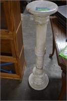 White Marble/Alabaster Column Plant Stand. READ