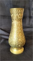 Etched Brass Vase