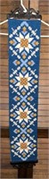 1970's Norway Needlepoint Bell Pull, Blues/Oranges