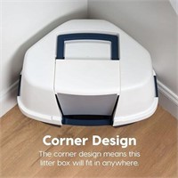 IRIS USA Large Enclosed Corner Cat Litter Box with